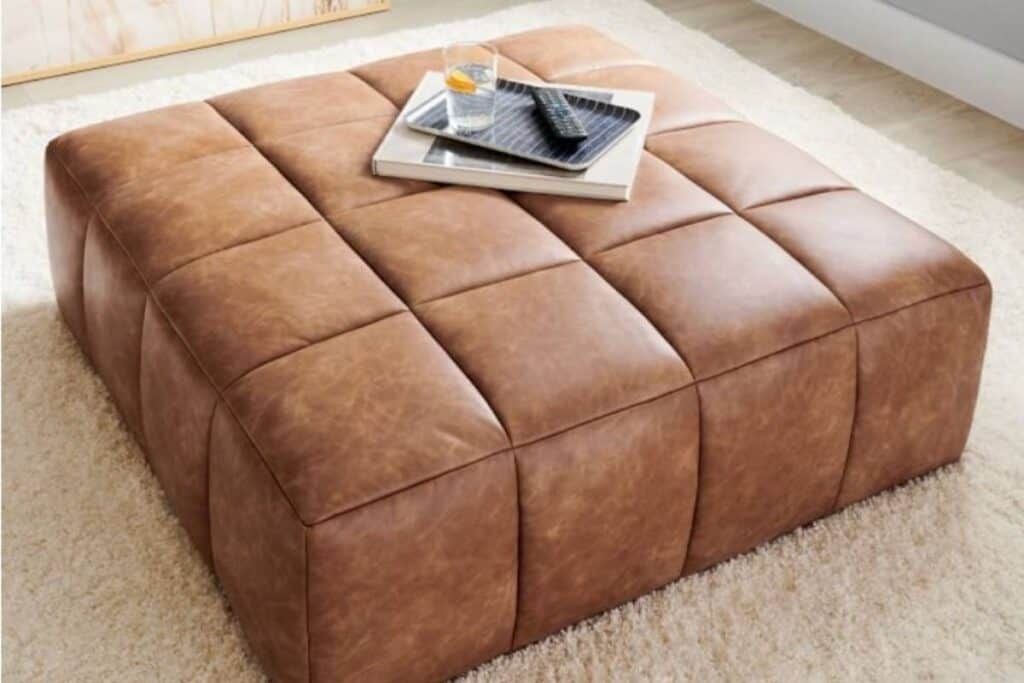 11 Best Faux Leather Ottomans – Restore Decor & More Within Ivory Faux Leather Ottomans (View 7 of 15)