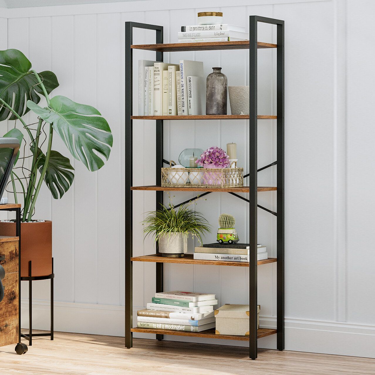 17 Stories Mayton 26'' W Steel Etagere Bookcase & Reviews | Wayfair For 30 Inch Bookcases (View 15 of 15)