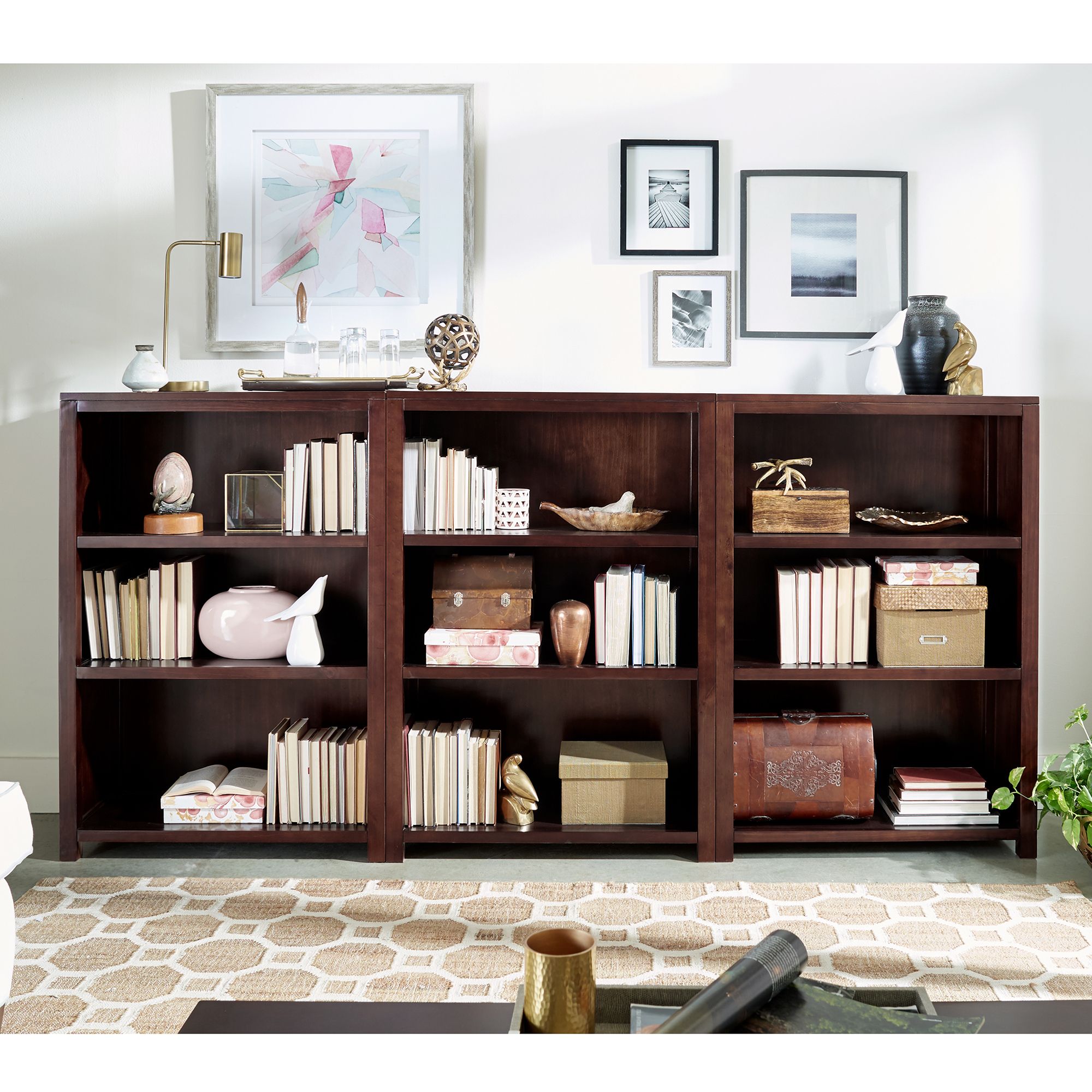 3 Piece 47" Bookshelf Set | Epoch Design Inside Mirrored Bookcases With 3 Shelves (View 15 of 15)