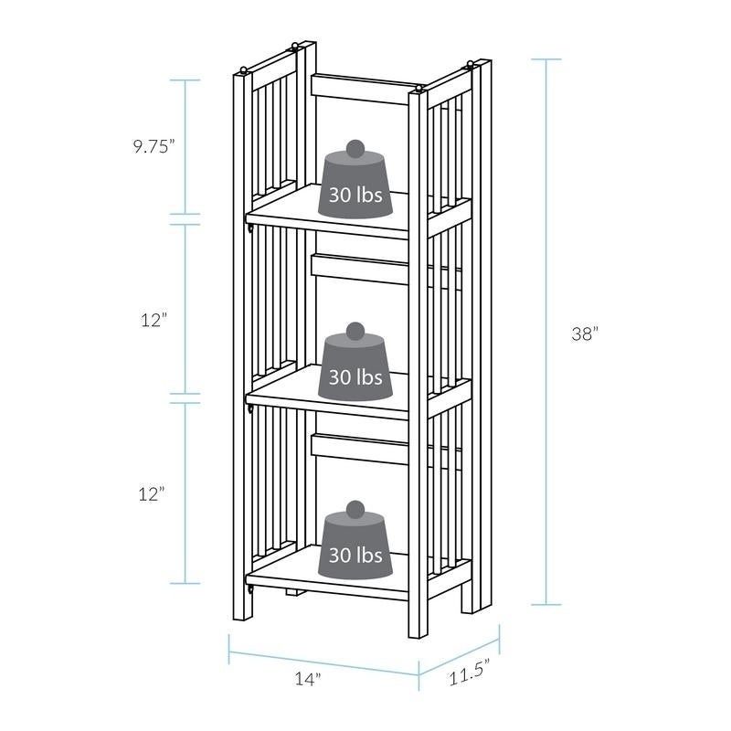 3 Shelf Folding 14 Inch Wide Bookcase – On Sale – Overstock – 6986462 Inside 14 Inch Tower Bookcases (View 1 of 15)