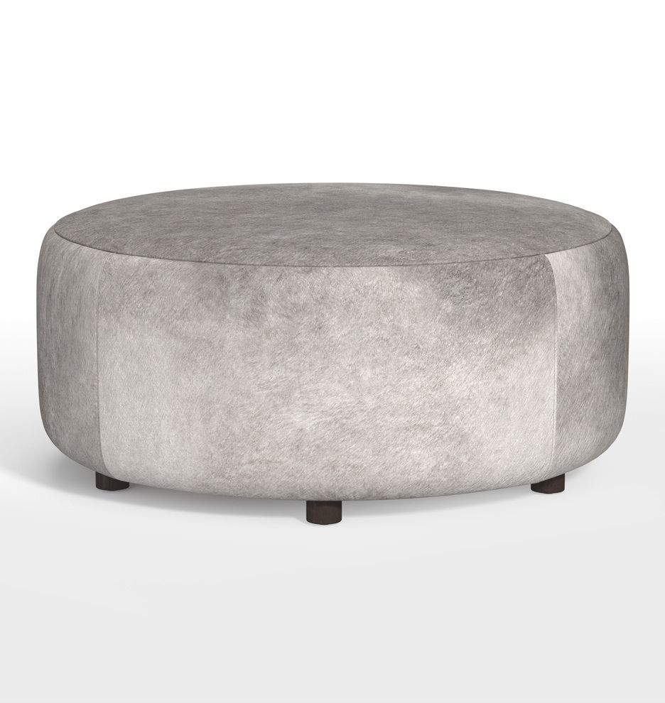 36" Worley Round Leather Ottoman | Rejuvenation For 36 Inch Round Ottomans (View 7 of 15)