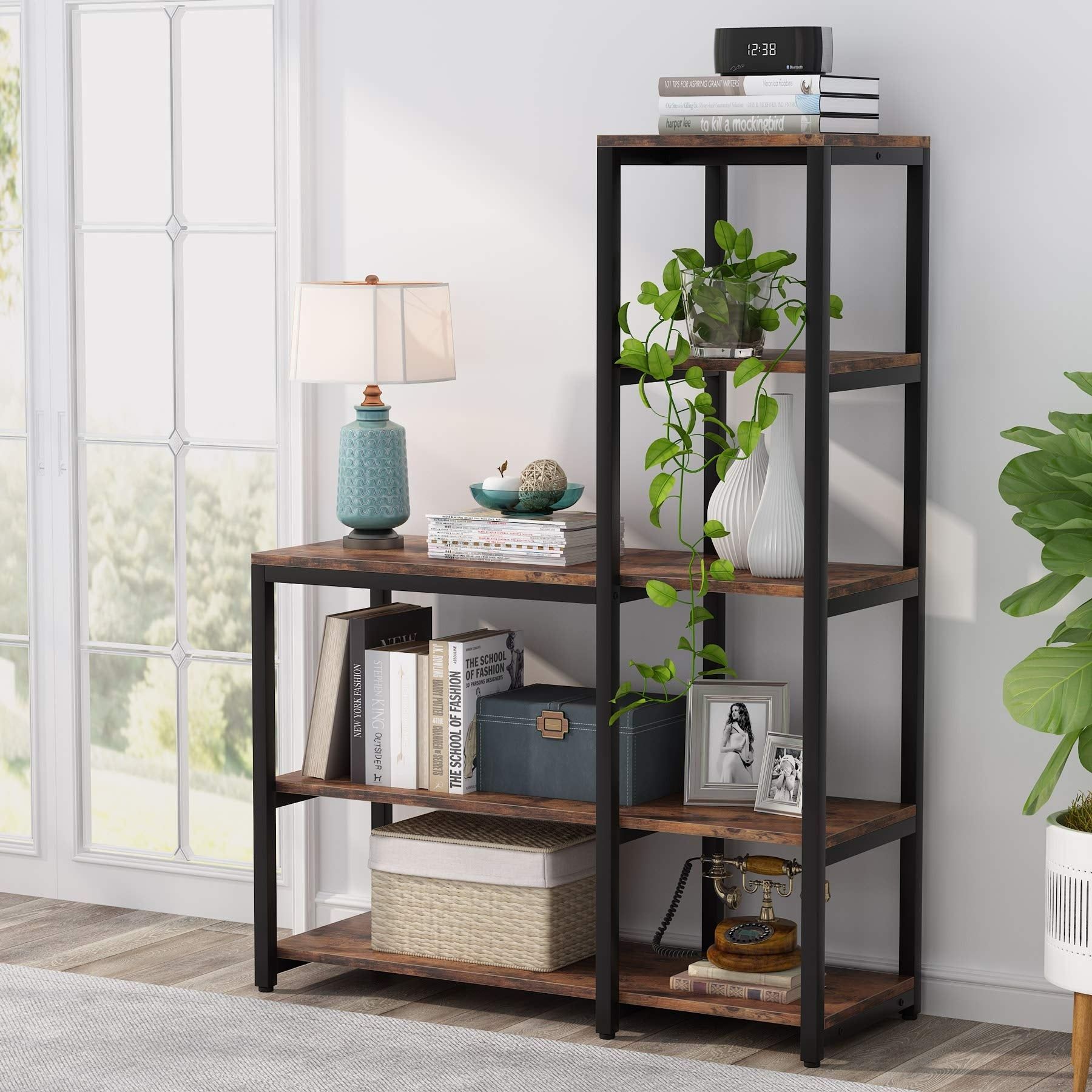 5 Tier Bookshelf, Ladder Conner Bookshelves Etagere Bookcase – Overstock –  33021260 Throughout Five Tier Bookcases (View 2 of 15)