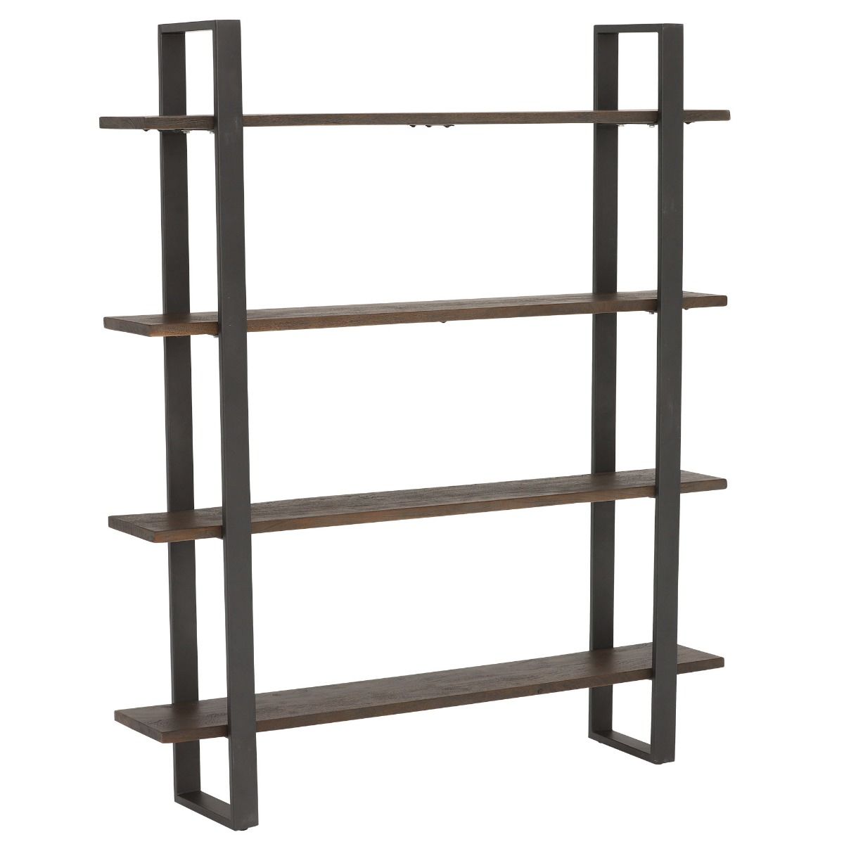 Alta Bookshelf Weathered Teak Wood And Gunmetal Grey Legs | Clearance –  Barker & Stonehouse Pertaining To Weathered Steel Bookcases (View 6 of 15)
