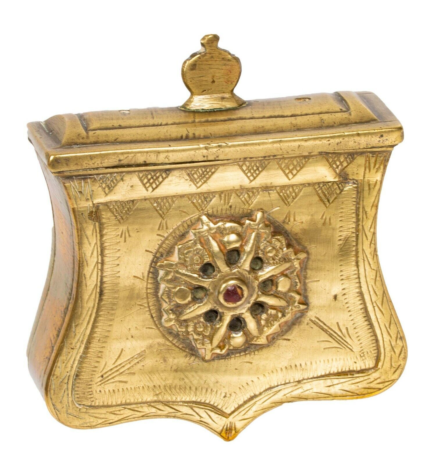 Antique Ottoman Palaska Brass Powder Flask Military Cartridge Bullet Box |  Ebay With Antique Brass Ottomans (View 7 of 15)