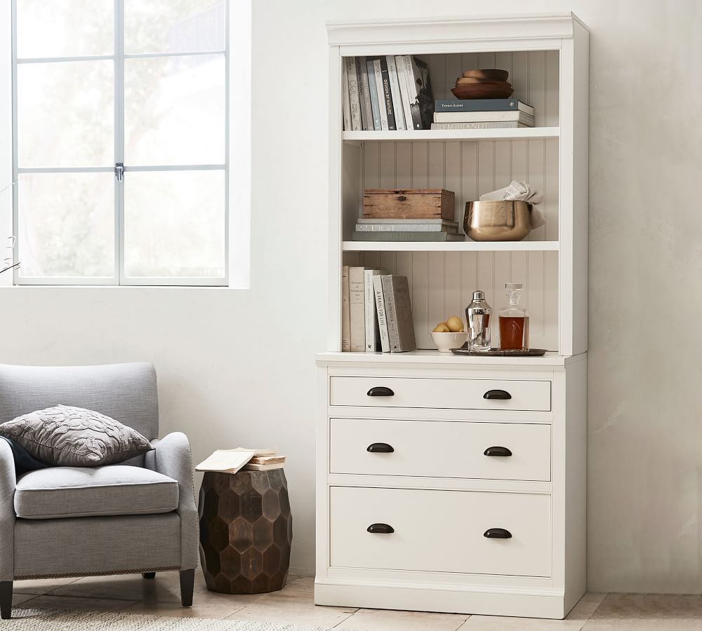 Aubrey Lateral File Cabinet Bookcase | Pottery Barn Inside Bookcases With Shelves And Cabinet (View 3 of 15)