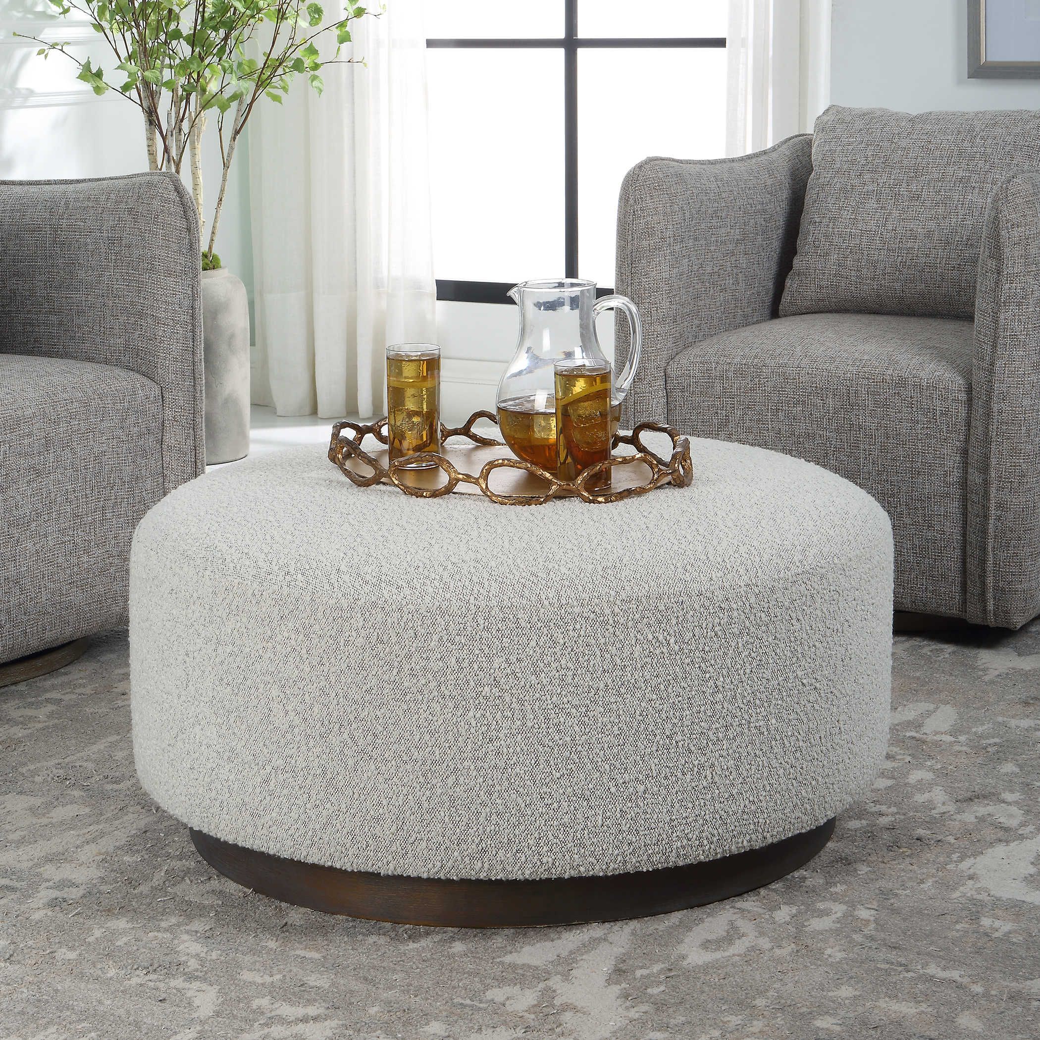 Avila Ottoman, Large, Gray | Uttermost Within Geometric Gray Ottomans (View 14 of 15)
