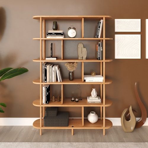 Beech Wood Bookshelf Demontha Etagere Bookcase Minimalist – Etsy With Minimalist Divider Bookcases (View 10 of 15)