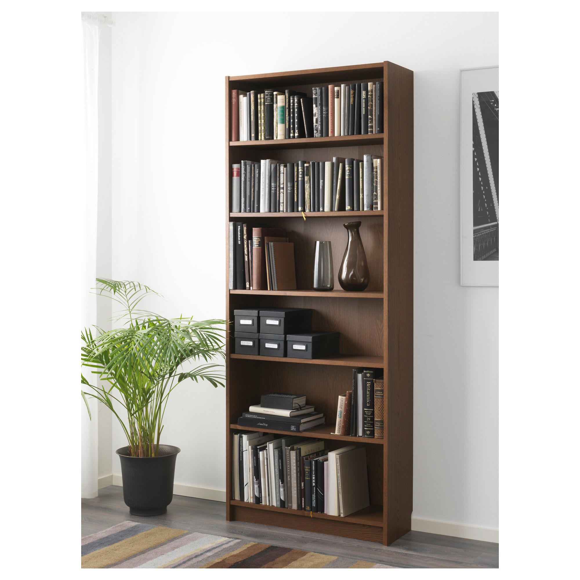 Billy Bookcase Brown Ash Veneer 80x28x202 Cm | Ikea Lietuva Throughout Brown Bookcases (View 7 of 15)