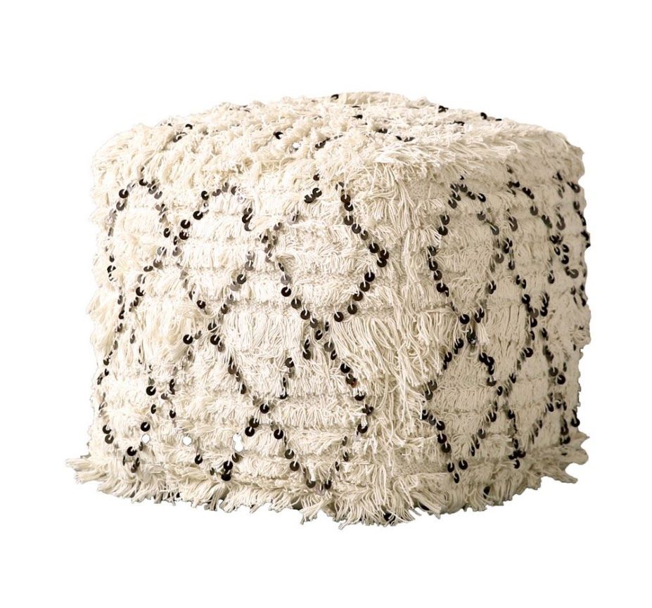 Bohemian Sequins & Fringe Pouf – Your Perfect Dorm Throughout Ottomans With Sequins (View 10 of 15)