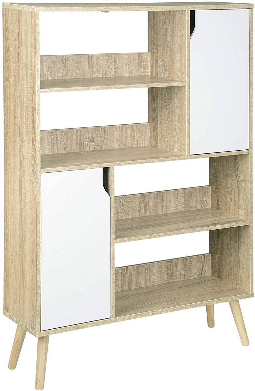 Bookcase 4 Compartments Made Of Mdf | Woltu (View 10 of 15)