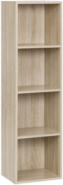 Bookcase Bookcase Storage Shelf Filing Cabinet 4 Compartments 24x106x30 Cm  | Woltu (View 14 of 15)