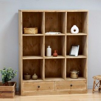 Bookcase In Solid Wood Rosalie| Dendro In Wooden Compartment Bookcases (View 3 of 15)