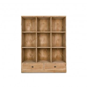 Bookcase In Solid Wood Rosalie| Dendro With Wooden Compartment Bookcases (View 13 of 15)