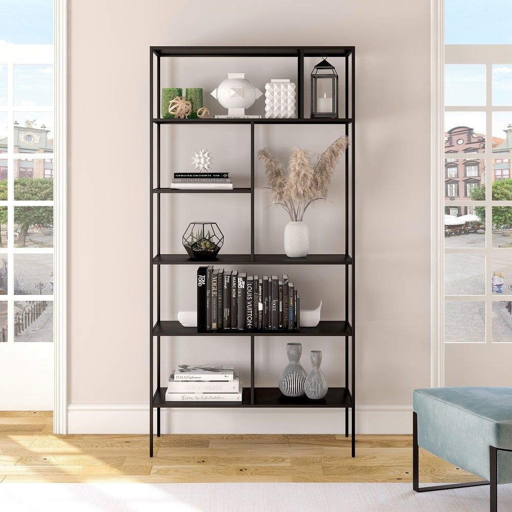 Buy Black, Metal Bookshelves & Bookcases Online At Overstock | Our Best  Living Room Furniture Deals In Gun Metal Black Bookcases (View 12 of 15)