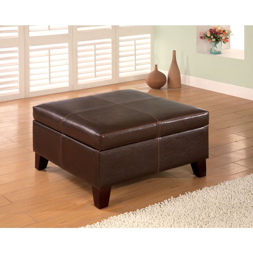 Buy Brown, Leather Ottomans & Storage Ottomans Online At Overstock | Our  Best Living Room Furniture Deals Inside Brown Leather Ottomans (View 11 of 15)