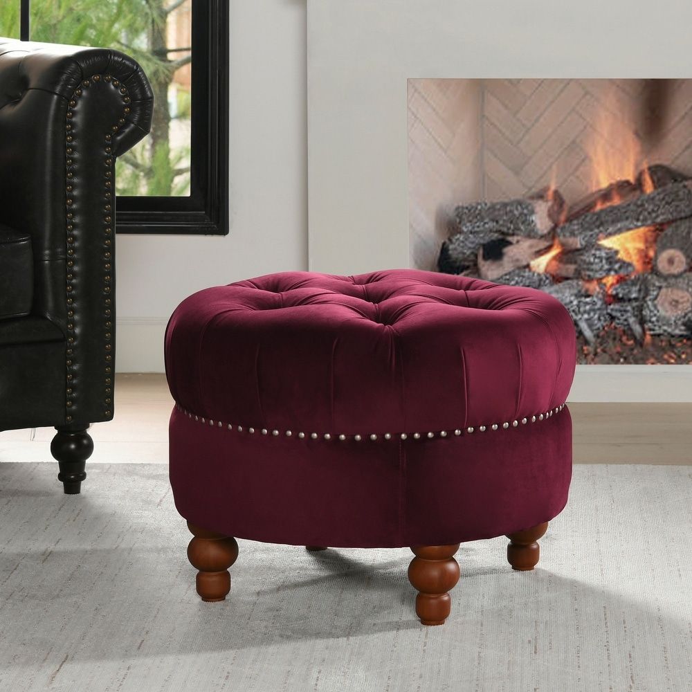 Buy Burgundy Ottomans & Storage Ottomans Online At Overstock | Our Best  Living Room Furniture Deals Pertaining To Burgundy Ottomans (View 1 of 15)