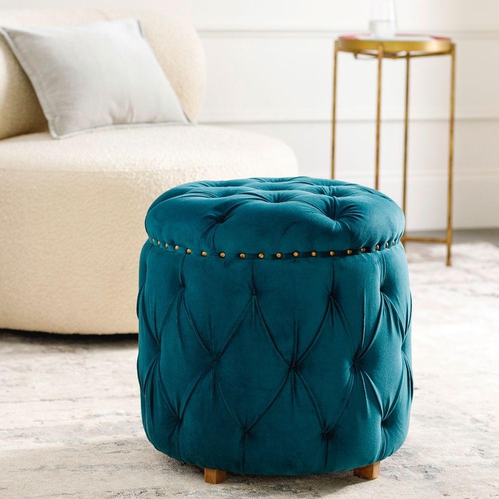 Buy Green Ottomans & Storage Ottomans Online At Overstock | Our Best Living  Room Furniture Deals With Regard To Dark Green Ottomans (View 15 of 15)