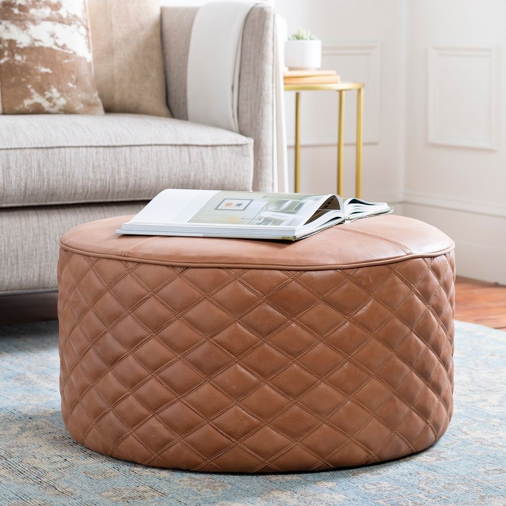 Buy Leather Ottomans & Storage Ottomans Online At Overstock | Our Best  Living Room Furniture Deals For 24 Inch Ottomans (View 8 of 15)