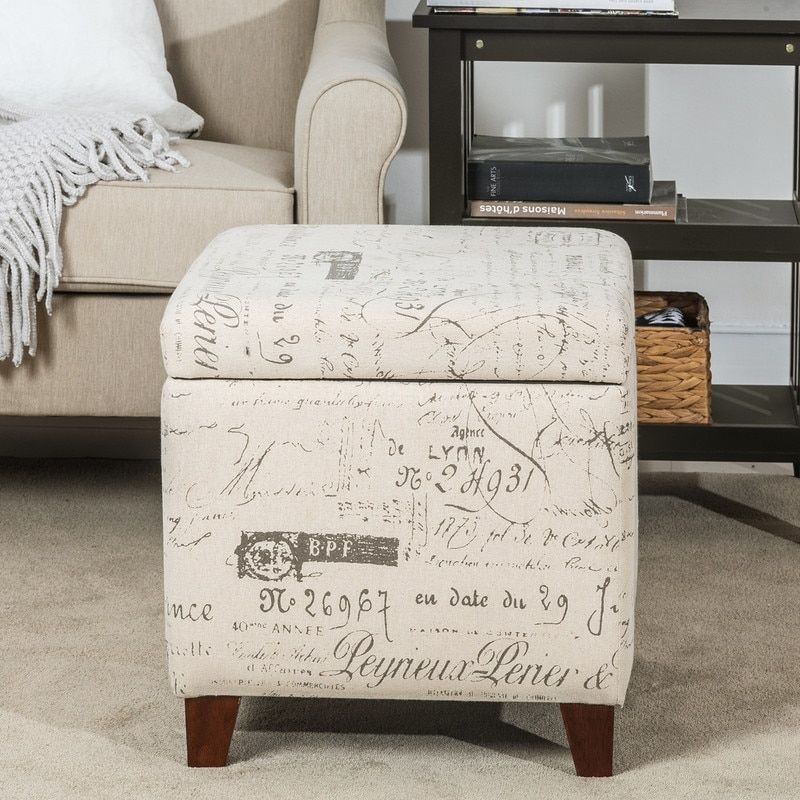 Buy Linen Ottomans & Storage Ottomans Online At Overstock | Our Best Living  Room Furniture Deals Intended For Solid Linen Cube Ottomans (View 6 of 15)