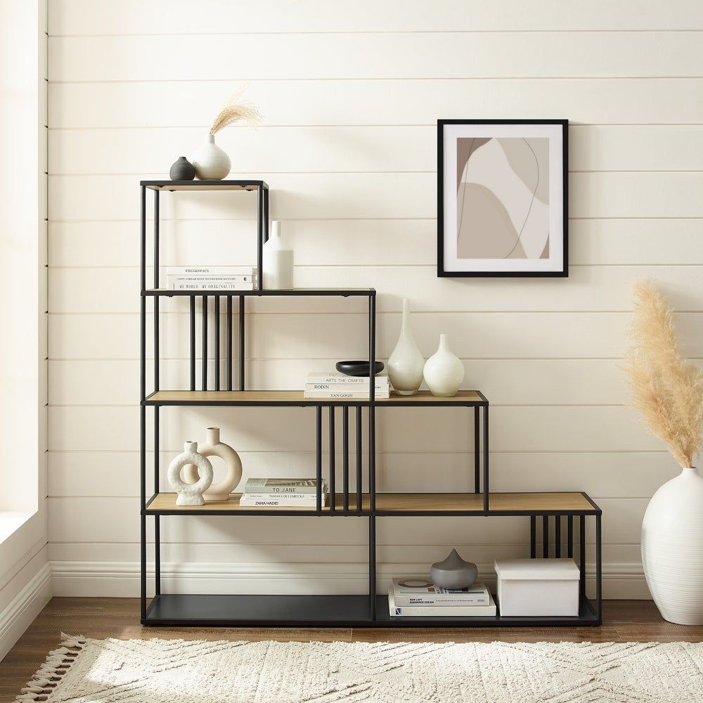 Buy Metal Bookshelves & Bookcases Online At Overstock | Our Best Living  Room Furniture Deals Within Minimalist Open Slat Bookcases (View 5 of 15)