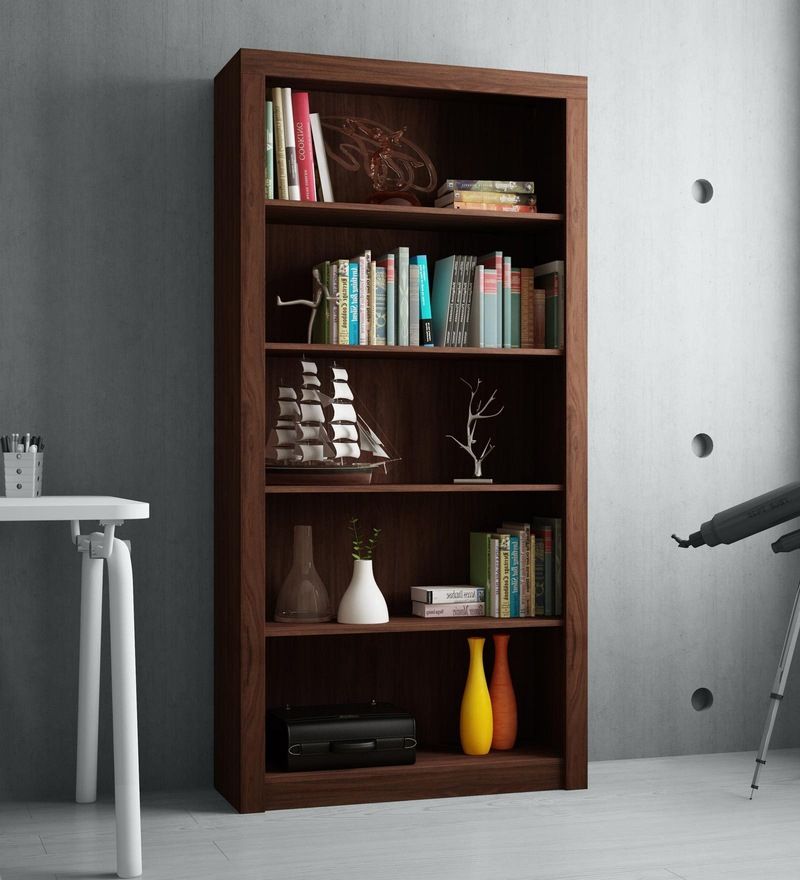 Buy Michiki Book Shelf In Nut Brown Finishmintwud Online – Modern Book  Shelves – Book Shelves – Furniture – Pepperfry Product For Nut Brown Finish Bookcases (View 6 of 15)