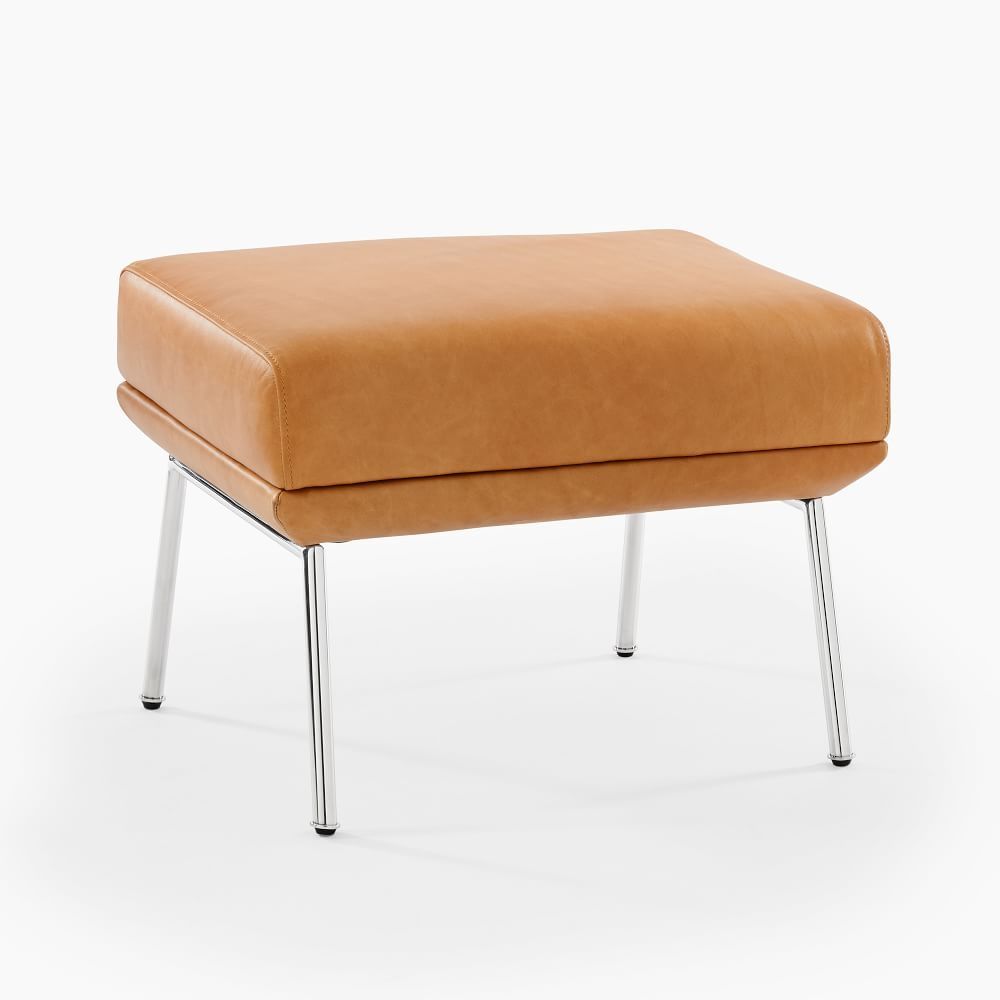 Buy Online Austin Stationary Leather Ottoman Now | West Elm Uae For 16 Inch Ottomans (View 13 of 15)