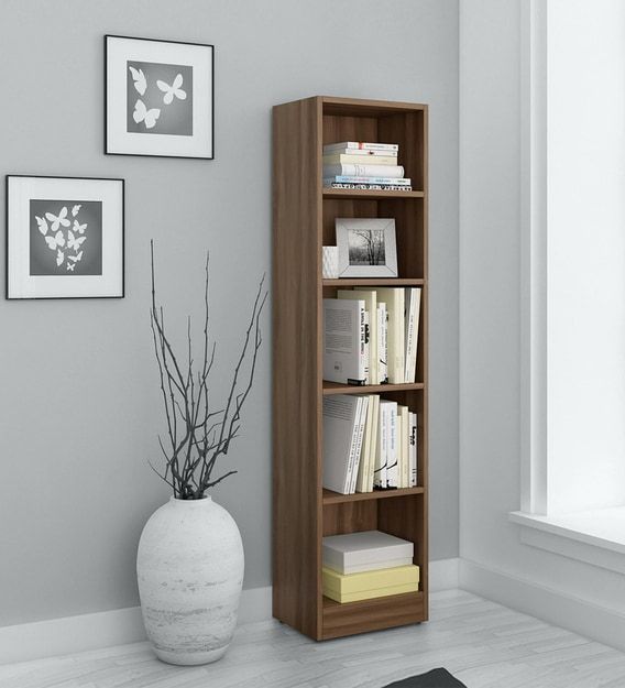 Buy Wakayama 5 Tier Book Shelf In Nut Brown Finishmintwud Online –  Modern Book Shelves – Book Shelves – Furniture – Pepperfry Product Within Nut Brown Finish Bookcases (View 2 of 15)
