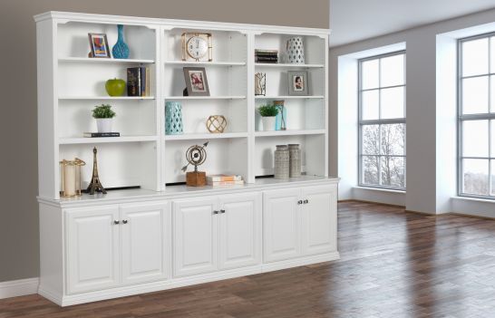 California Made Alder Wood Traditional 108 Bookcase Wall System In White  Finish ||odc Products||hoot Judkins Furniture Throughout Solid White Bookcases (View 5 of 15)