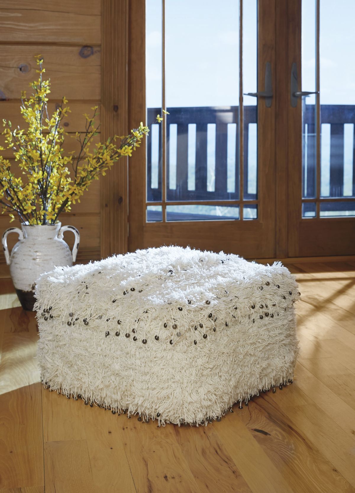 Celeste Pouf Ottoman Throughout Ottomans With Sequins (View 6 of 15)