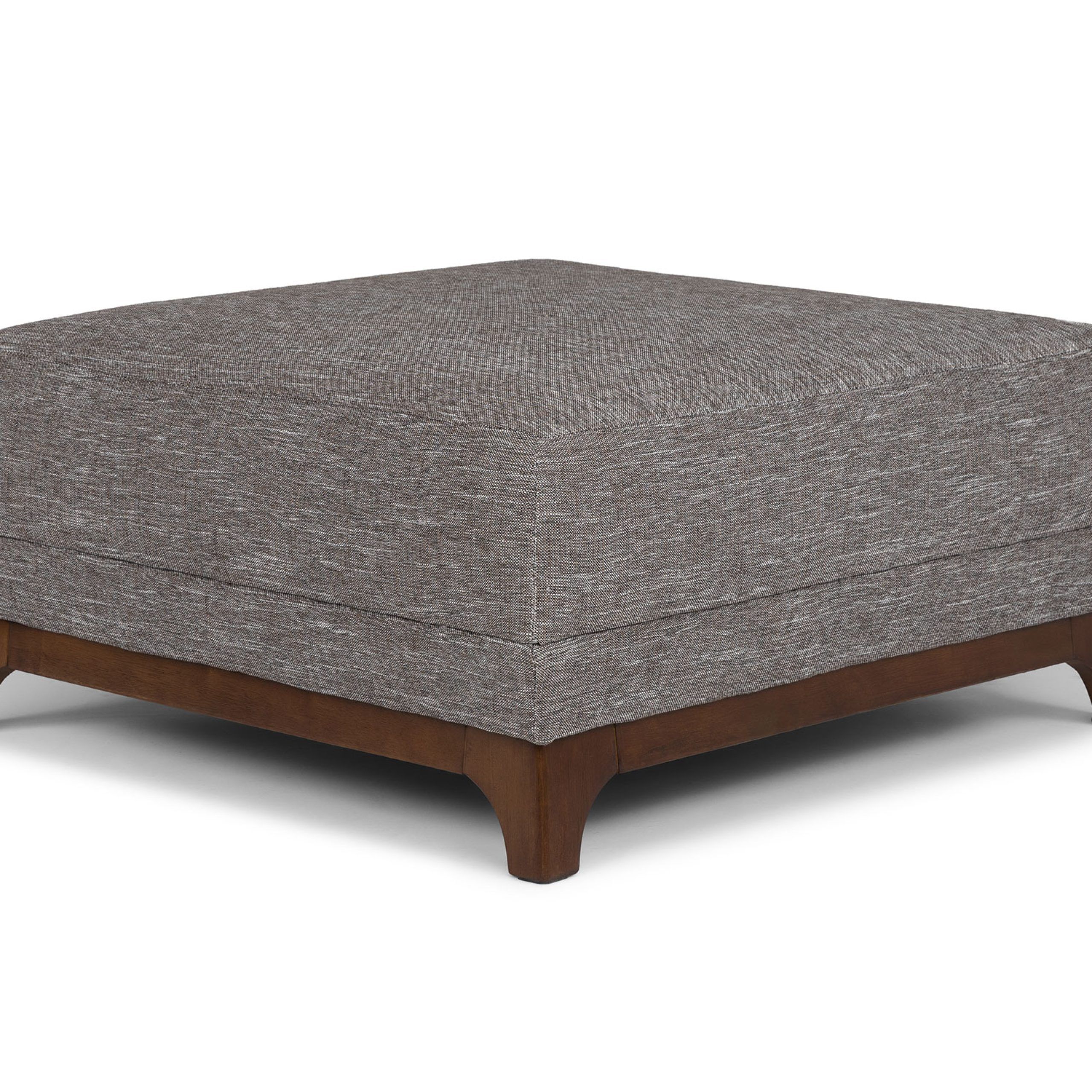 Ceni Walnut & Volcanic Gray Fabric Ottoman | Article Pertaining To Gray Ottomans (View 8 of 15)