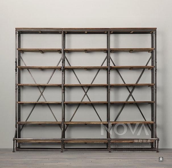 Cheap Retro Do The Old French Style Wrought Iron Shelves Loft Old Pine  Bookcase Shelf Bookcase Iron Living Room|shelf Edging|shelf Clipshelf Steel  – Aliexpress With Regard To Weathered Steel Bookcases (View 8 of 15)