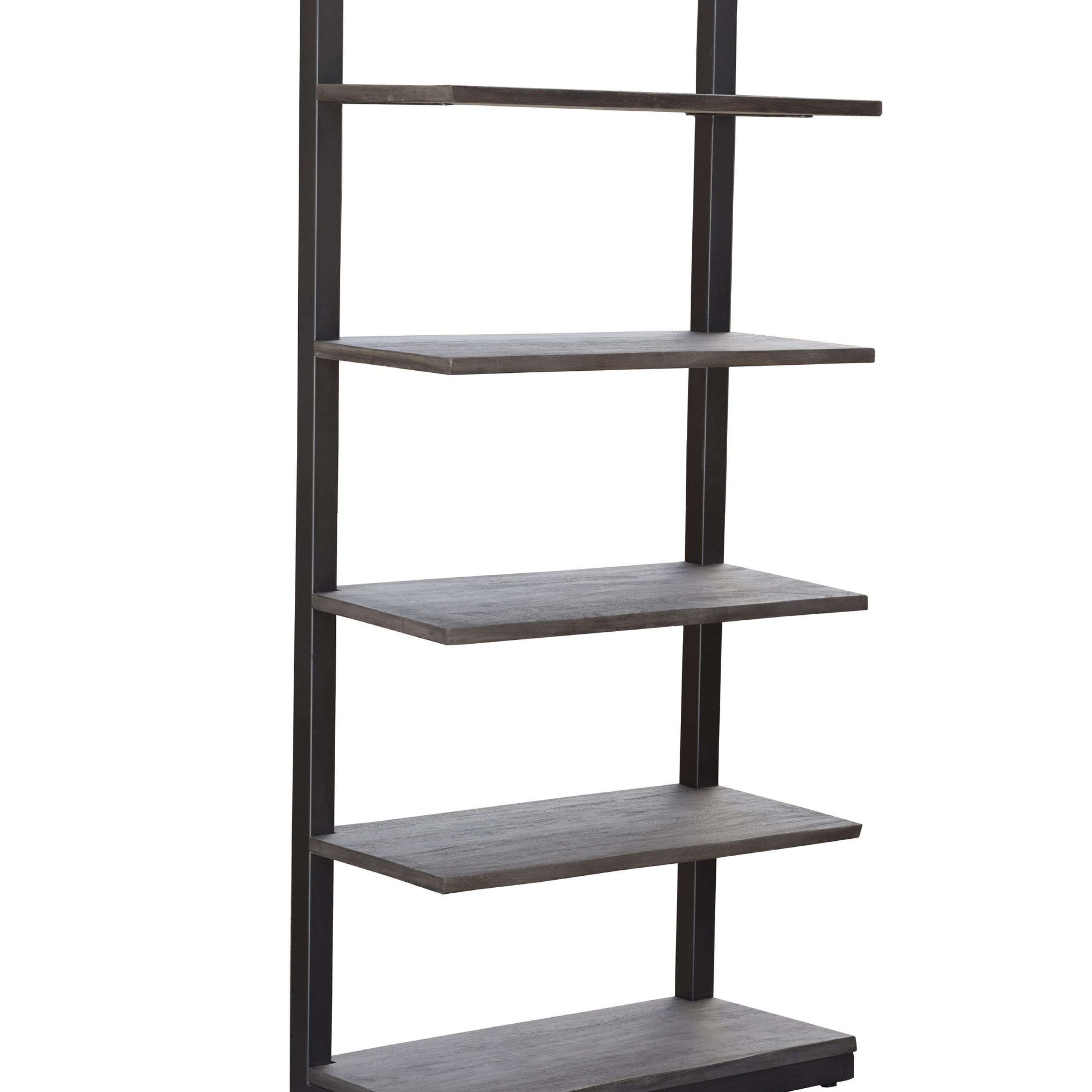 Coast To Coast Yukon Sandblast Grey And Gunmetal Metal 5 Shelf Bookcase  (34 In W X 75 In H X 16 In D) In The Bookcases Department At Lowes Intended For Gun Metal Black Bookcases (View 8 of 15)