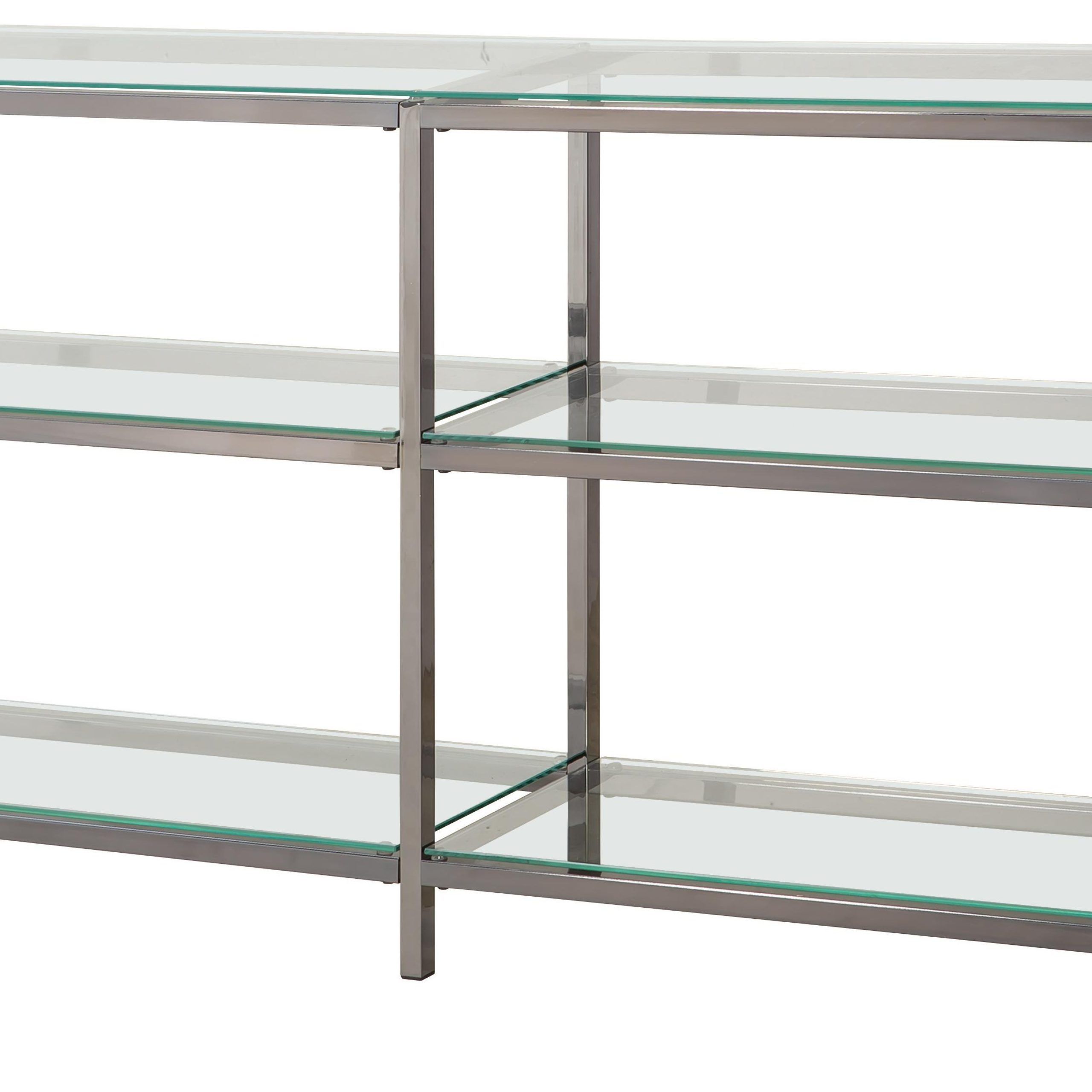 Coaster Bookcases Industrial Metal Bookcase/console With Glass Shelves |  Rife's Home Furniture | Open Bookcases Regarding Stainless Steel Bookcases (View 5 of 15)