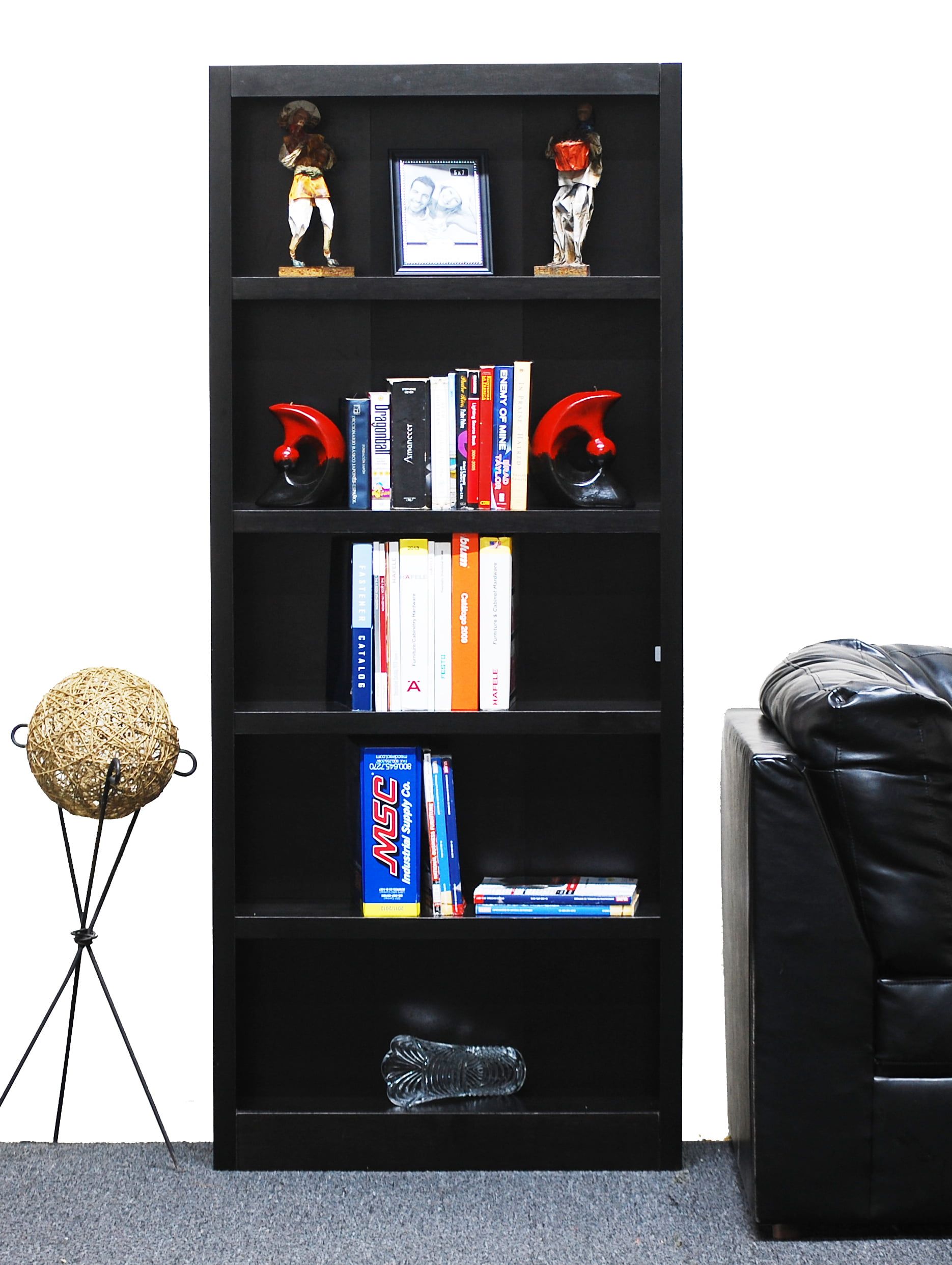 Concepts In Wood 5 Shelf Wood Bookcase, 72 Inch Tall – Espresso Finish –  Walmart Intended For 72 Inch Bookcases (View 1 of 15)