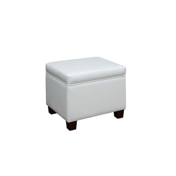 Convenience Concepts Designs4comfort Madison Ivory Faux Leather Upholstery Storage  Ottoman R9 178 – The Home Depot Throughout Ivory Faux Leather Ottomans (View 3 of 15)