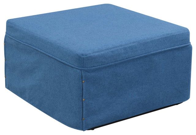 Convenience Concepts Designs4comfort Soft Blue Folding Bed Ottoman R8 176 –  Transitional – Folding Beds  Shopladder | Houzz In Blue Folding Bed Ottomans (View 14 of 15)