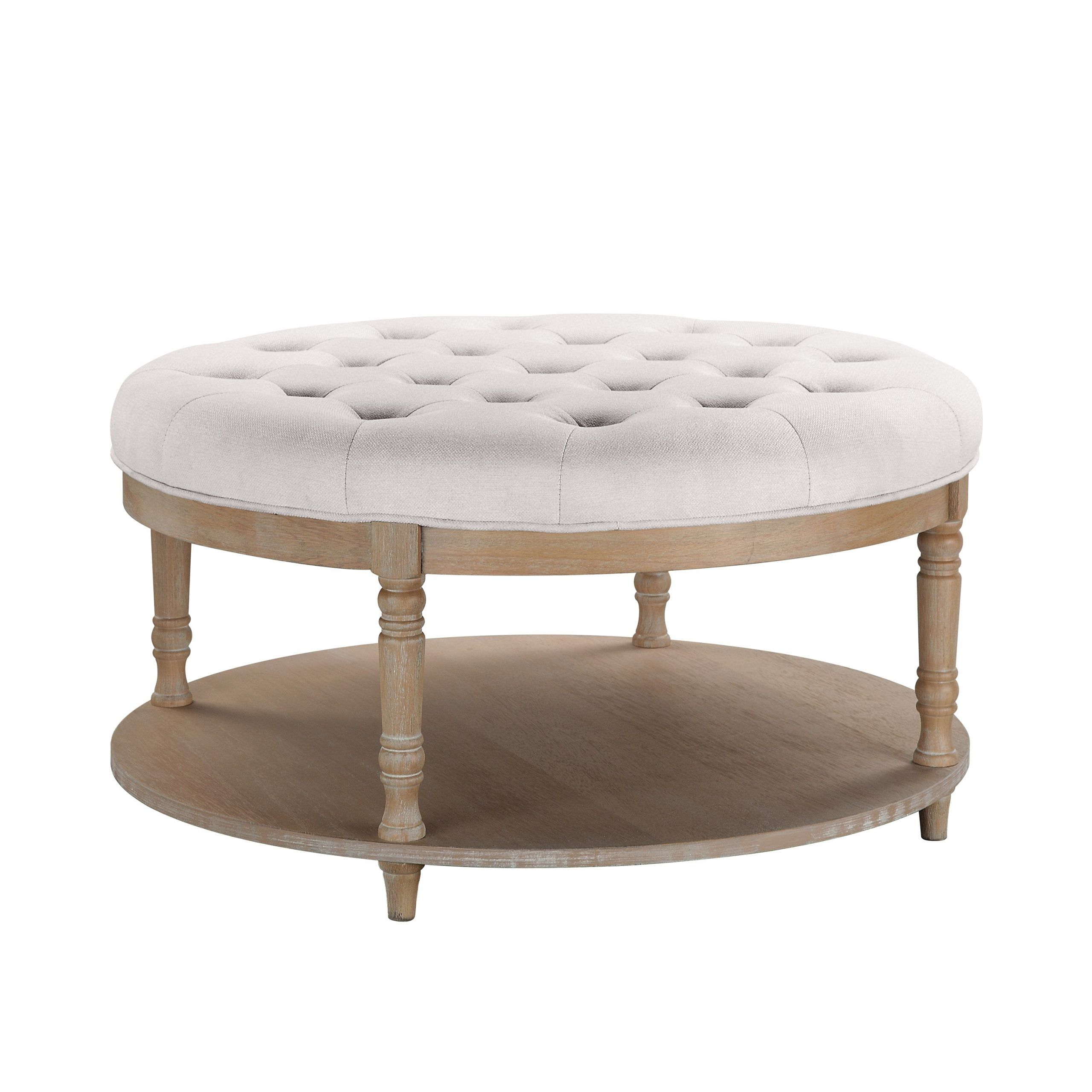 Corvus Savannah 36 Inch Round Storage Tufted Chesterfield Cocktail Ottoman  – Overstock – 33992910 Intended For 36 Inch Round Ottomans (View 6 of 15)