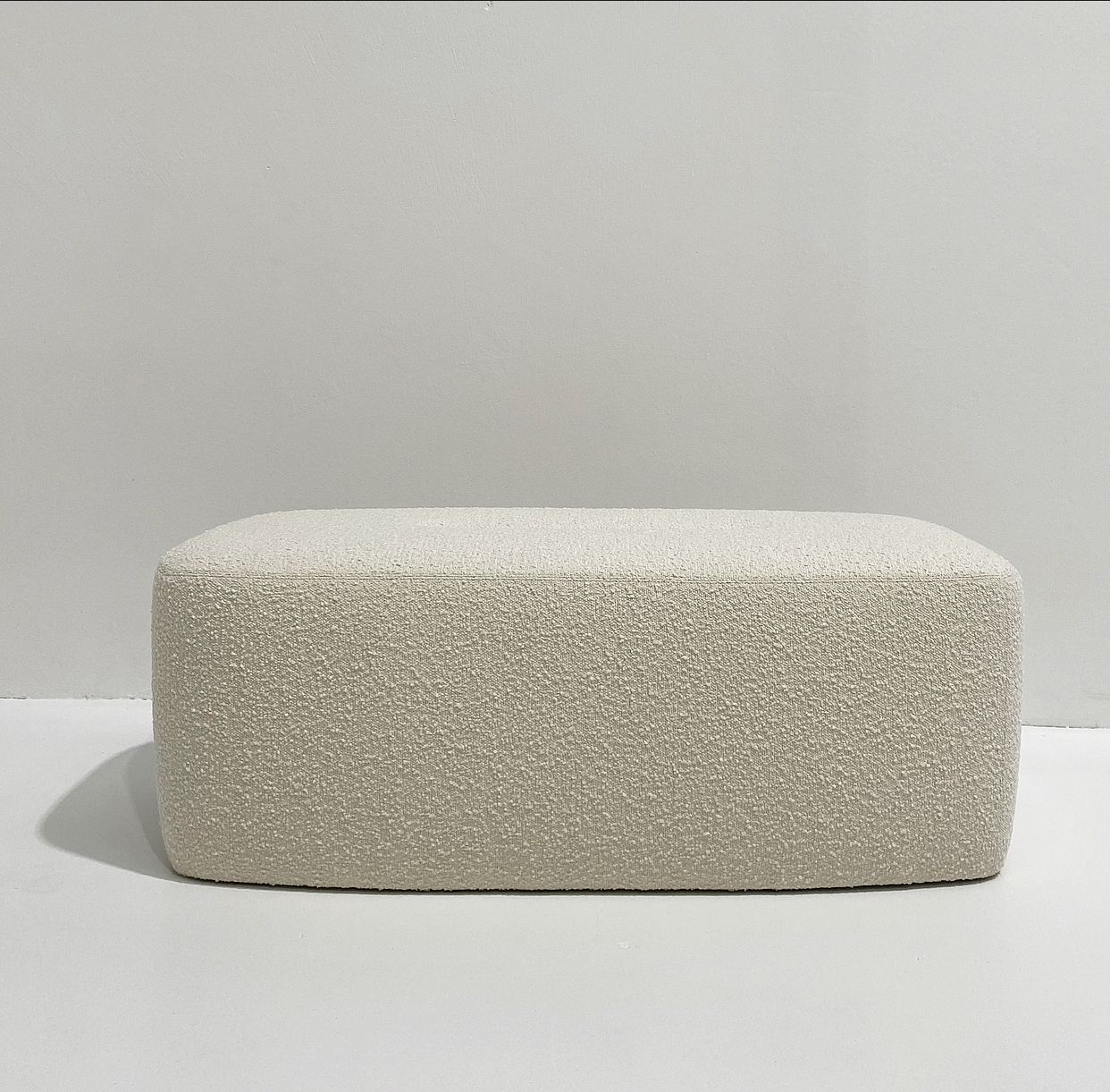 Cream Boucle Ottoman With Regard To Boucle Ottomans (View 6 of 15)