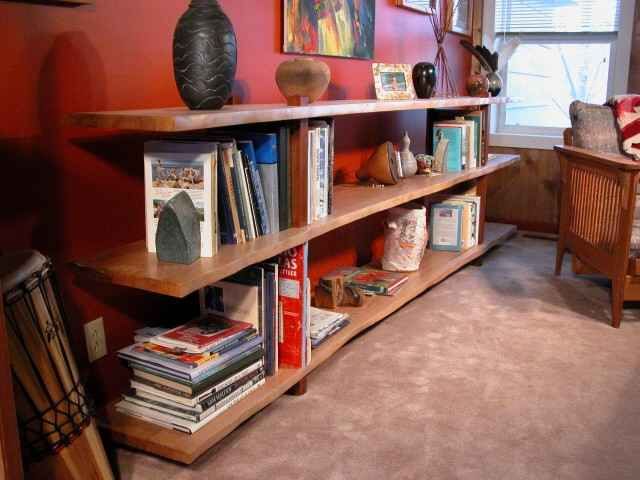 Custom Sycamore Slab Bookcase:dumond's Custom Made Furniture For Natural Handmade Bookcases (View 1 of 15)