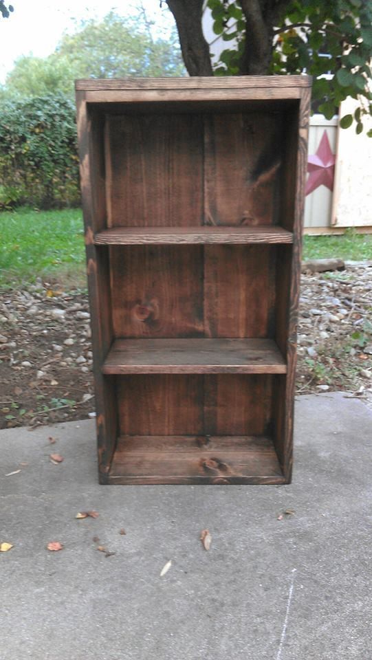 Dark Walnut Stain Reclaimed Rustic Wood Book Shelf Bookcase Bathroom Hall  Entry Kitchen Storage Display 8wx (View 12 of 15)