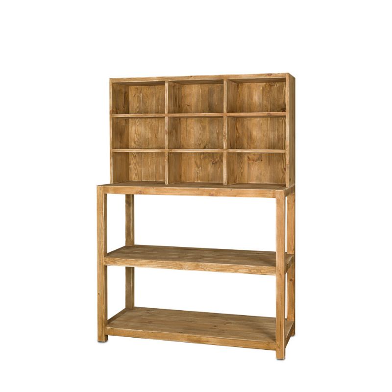 Deli Shelf Unit 9 Compartments, Solid Wood | Tradis Throughout Wooden Compartment Bookcases (View 6 of 15)