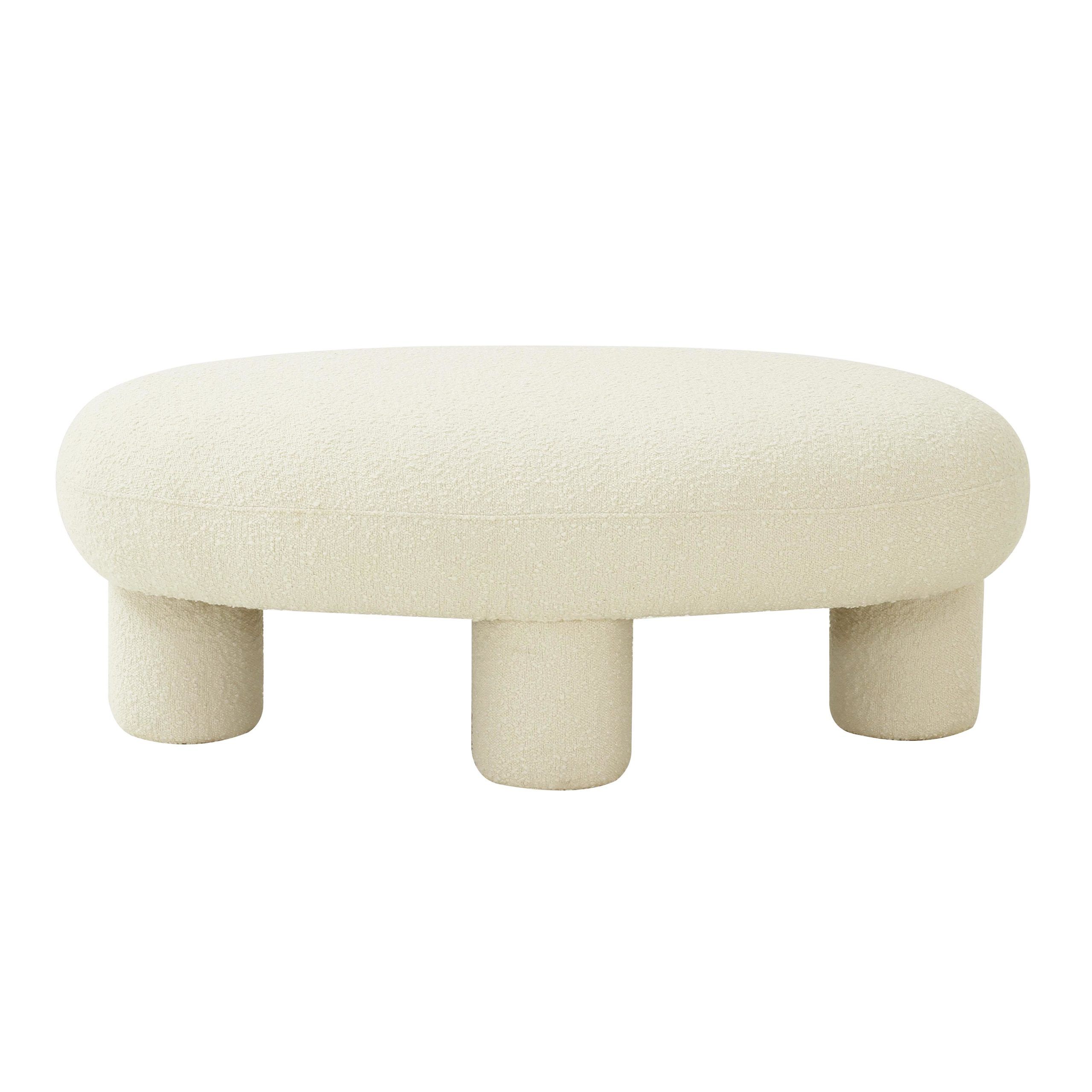 Discus Boucle Ottoman – Tov Furniture Within Boucle Ottomans (View 3 of 15)