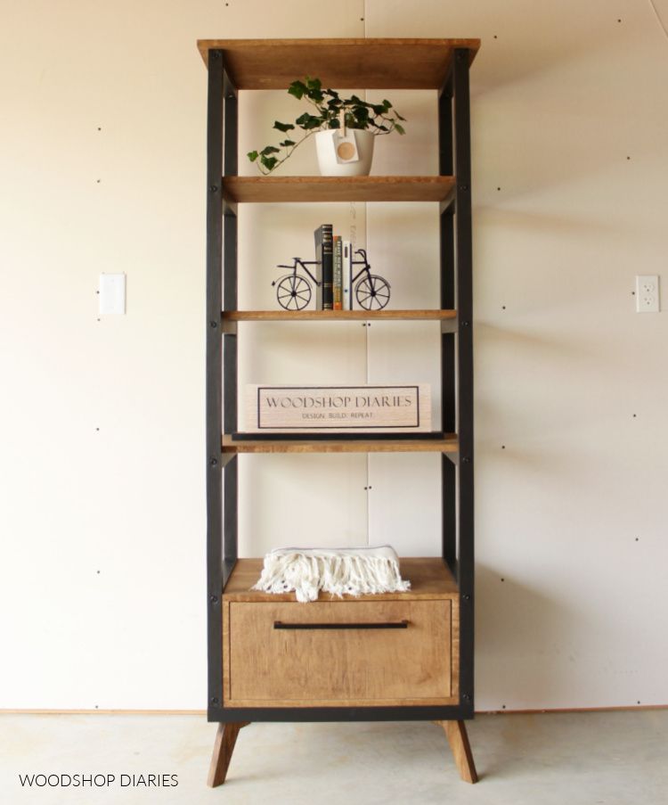 Diy Modern Open Bookshelf With Drawer –building Plans & Video! With Regard To Bookcases With Open Shelves (View 14 of 15)