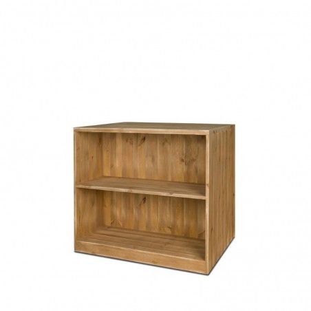 Double Sided Counter, 4 Compartments, Solid Wood | Tradis Within Wooden Compartment Bookcases (View 11 of 15)
