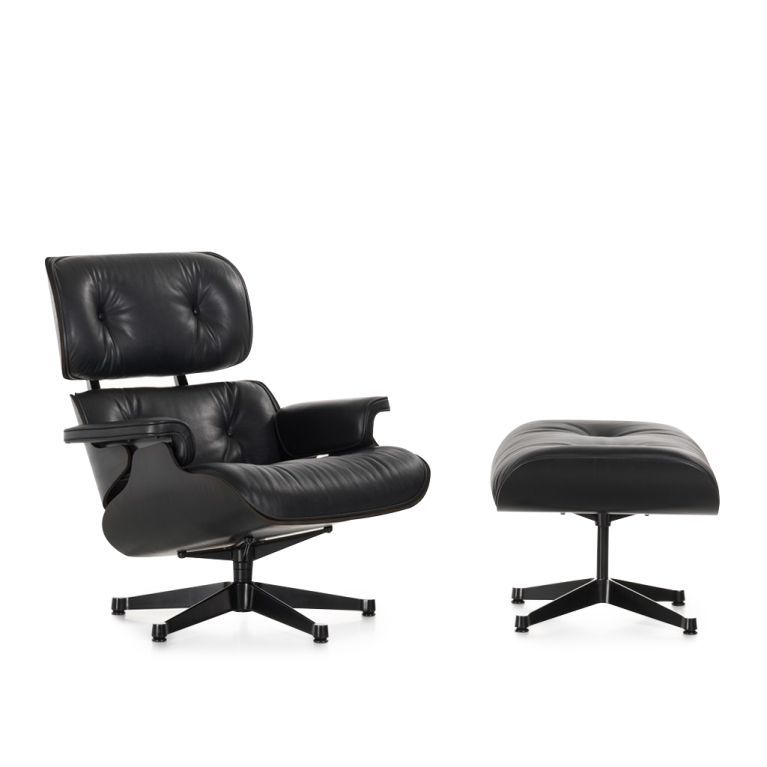 Eames Lounge Chair Et Ottoman Black Edition Par Charles And Ray Eames – The  Conran Shop Pertaining To Black Ottomans (View 14 of 15)