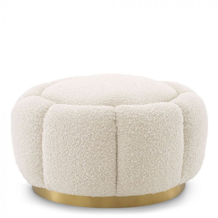 Eichholtz Inger Ottoman In Boucle Cream | Pavilion Broadway With Boucle Ottomans (View 9 of 15)