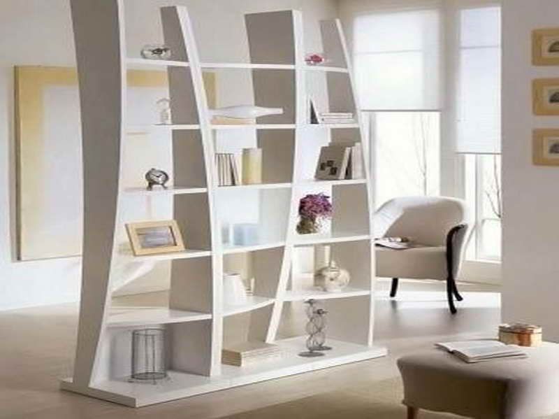 Furniture: Modern Design Of The Minimalist Bookshelf In Your Home With  White Painted, White Built I… | Modern Room Divider, Bamboo Room Divider,  Living Room Divider Throughout Minimalist Divider Bookcases (View 6 of 15)