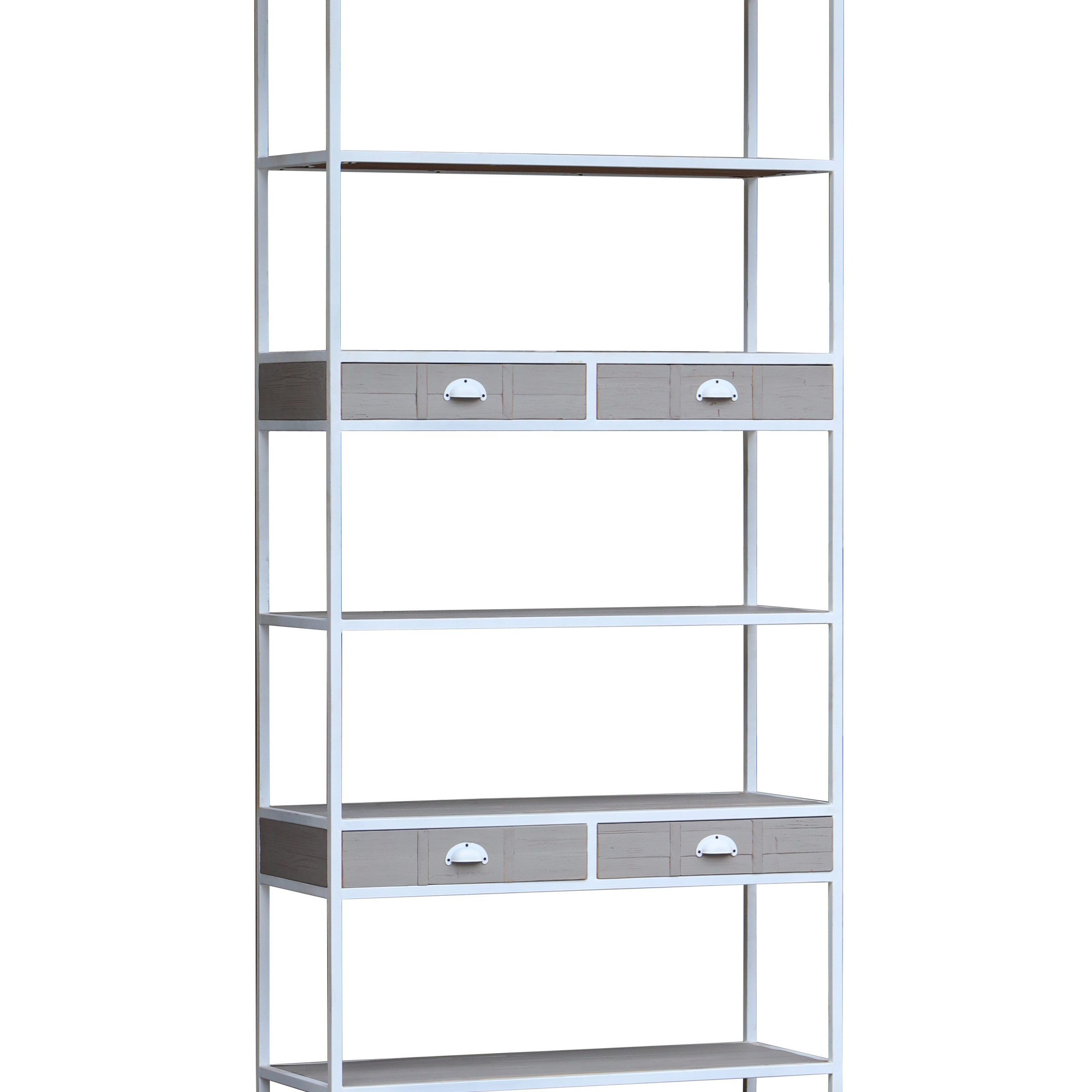 Galleryclassicsinc 85'' H Iron Bookcase | Wayfair Within Square Iron Bookcases (View 2 of 15)