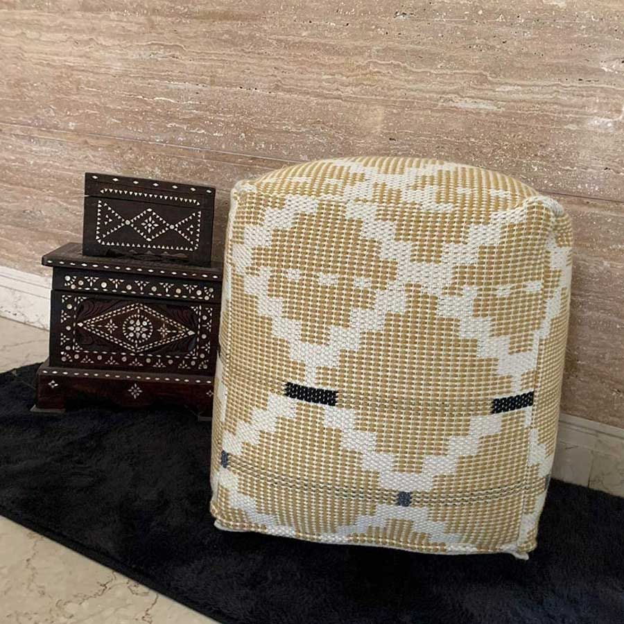 Hand Woven Indoor/outdoor Home D?cor Polyester Pouf | Ottoman | Footrest –  Bean Bag, Floor Chair – Great For The Living Room, Bedroom And Kids Room  (yellow Diamond) – The Home Talk With Polyester Handwoven Ottomans (View 15 of 15)