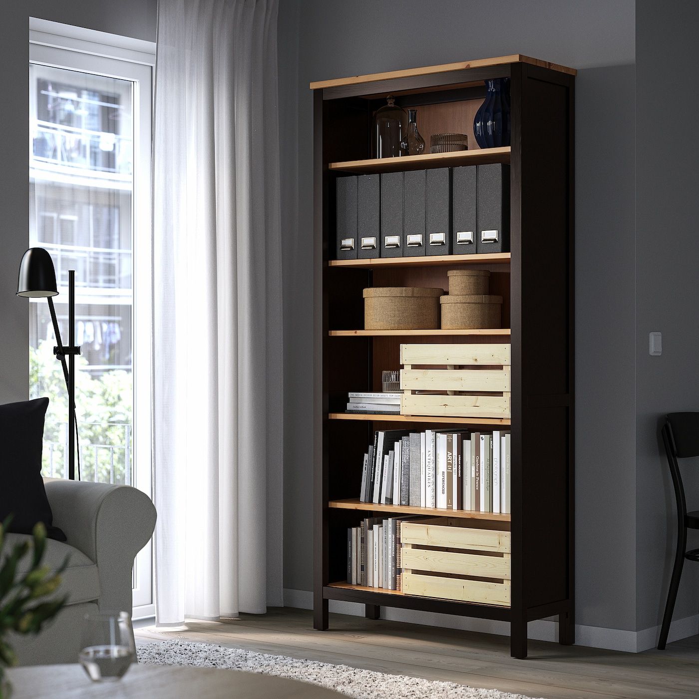 Hemnes Bookcase, Black Brown, Light Brown, 35 3/8x77 1/2" – Ikea With Brown Bookcases (View 3 of 15)